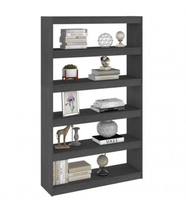 vidaXL Book Cabinet/Room Divider Grey 100x30x167.5 cm Solid Pinewood