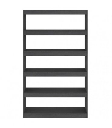 vidaXL Book Cabinet/Room Divider Grey 100x30x167.5 cm Solid Pinewood