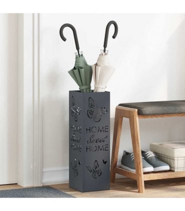 vidaXL Rain Umbrella Stand Anthracite 15.5 x 15.5 x 49 cm Steel