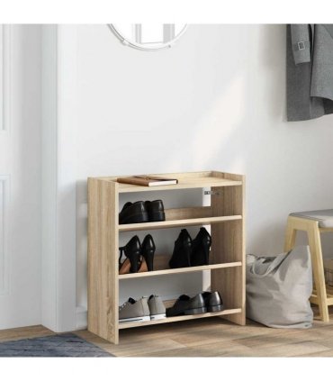 vidaXL Shoe Rack Sonoma Oak 60x25x62 cm Engineered Wood