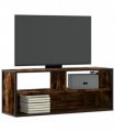 vidaXL TV Cabinet Smoked Oak 100x31x39.5 cm Engineered Wood and Metal