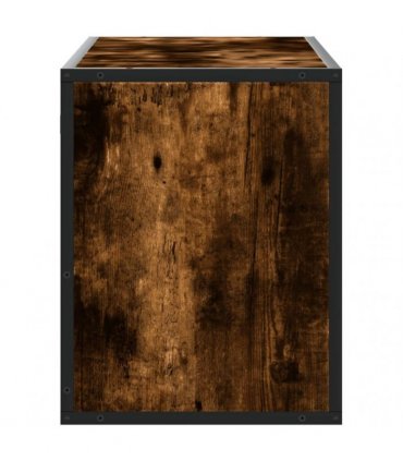 vidaXL TV Cabinet Smoked Oak 100x31x39.5 cm Engineered Wood and Metal