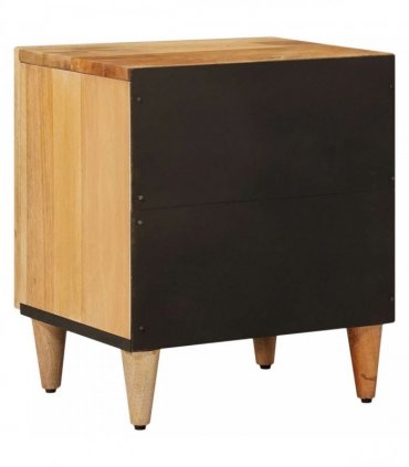 vidaXL Bedside Cabinet 2 pcs Natural 40 x 33 x 46 cm Solid Mango Wood