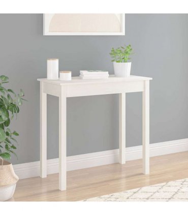 vidaXL Console Table White 80x40x75 cm Solid Wood Pine