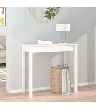 vidaXL Console Table White 80x40x75 cm Solid Wood Pine
