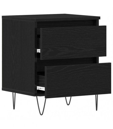 vidaXL Bedside Cabinet 2 pcs Black oak 40 x 35 x 50 cm Engineered wood