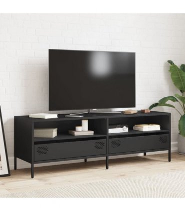 vidaXL TV Cabinet Black 135x39x43.5 cm Cold-rolled Steel