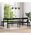 vidaXL Bench Black Oak 200 x 35 x 45 cm Engineered Wood