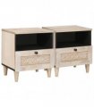 vidaXL Bedside Cabinet 2 pcs White 40 x 33 x 46 cm Engineered Wood