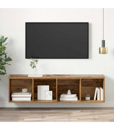 vidaXL TV Cabinet Set Old Wood 37 x 37 x 142.5 cm Engineered Wood