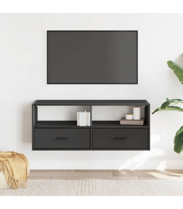 vidaXL TV Cabinet Black 100x31x39.5 cm Engineered Wood and Metal