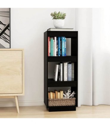 vidaXL Book Cabinet/Room Divider Black 40x35x103 cm Solid Pinewood