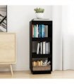 vidaXL Book Cabinet/Room Divider Black 40x35x103 cm Solid Pinewood