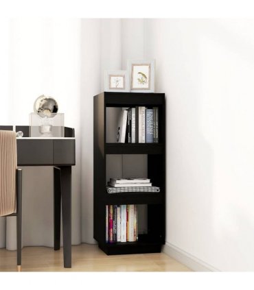 vidaXL Book Cabinet/Room Divider Black 40x35x103 cm Solid Pinewood