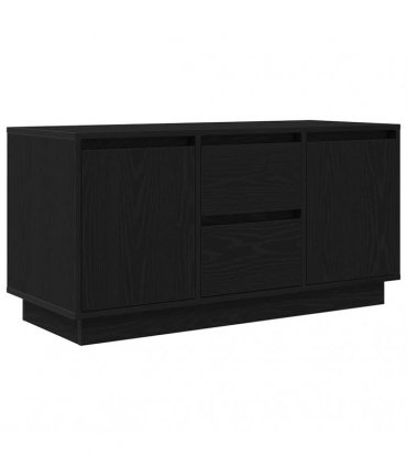 vidaXL TV Cabinet with LED Lights Black Oak 100x41x50 cm