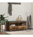 vidaXL Hall Bench Old Wood 100 x 38 x 46 cm Engineered Wood and Fabric