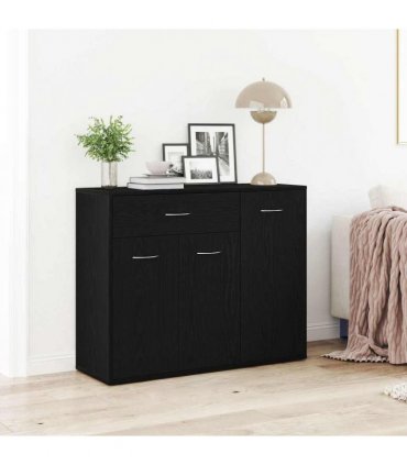 vidaXL Sideboard Black Oak 88x30x70 cm Engineered Wood