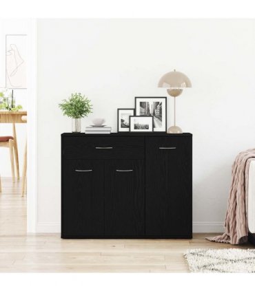 vidaXL Sideboard Black Oak 88x30x70 cm Engineered Wood
