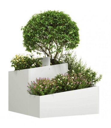 vidaXL Garden Planter White 60 x 60 x 50 cm Cold-rolled Steel