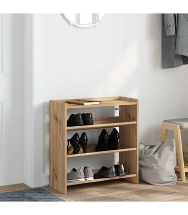 vidaXL Shoe Rack Artisan Oak 60x25x62 cm Engineered Wood