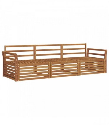 vidaXL Outdoor Sofa Set 3 pcs Natural Solid Acacia Wood
