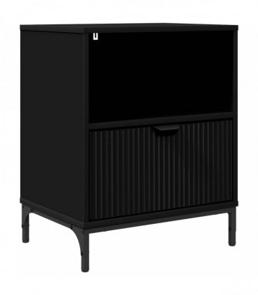 vidaXL Bedside Cabinet Black 49 x 36 x 61 cm Engineered wood