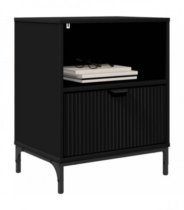 vidaXL Bedside Cabinet Black 49 x 36 x 61 cm Engineered wood