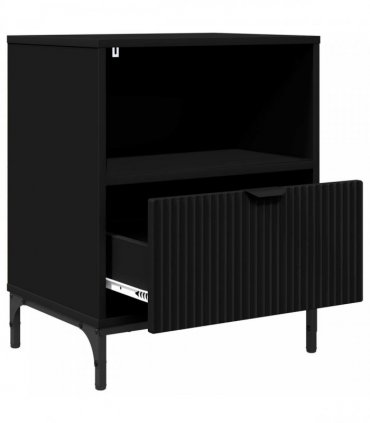 vidaXL Bedside Cabinet Black 49 x 36 x 61 cm Engineered wood