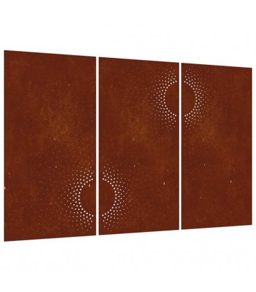 vidaXL Garden Wall Decorations 3 pcs 105x55 cm Corten Steel Sun Design