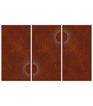 vidaXL Garden Wall Decorations 3 pcs 105x55 cm Corten Steel Sun Design
