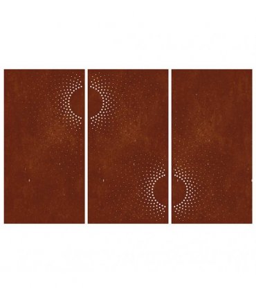 vidaXL Garden Wall Decorations 3 pcs 105x55 cm Corten Steel Sun Design