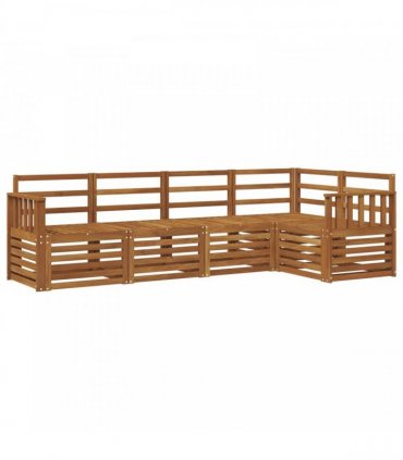 vidaXL Sectional Sofa Set 5 pcs Natural Solid Acacia Wood