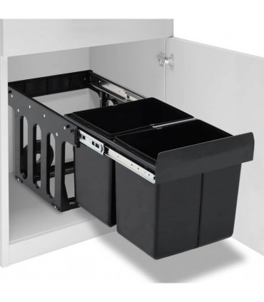 vidaXL Kitchen Cupboard Pull-out Dustbin Soft-Close 36 L
