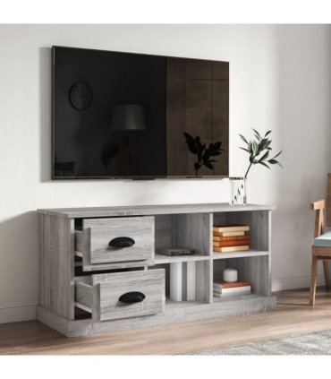vidaXL TV Cabinet Grey Sonoma 102x35.5x47.5 cm Engineered Wood
