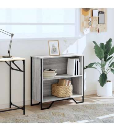 vidaXL Bookcase Grey Sonoma 80x31x74.5 cm Engineered Wood
