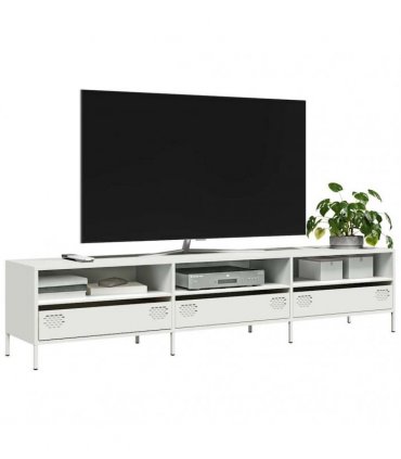 vidaXL TV Cabinet White 202x39x43.5 cm Cold-rolled Steel