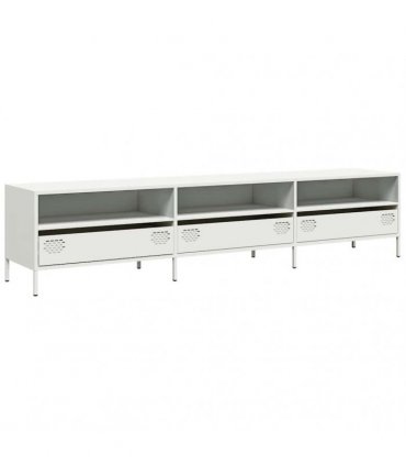 vidaXL TV Cabinet White 202x39x43.5 cm Cold-rolled Steel