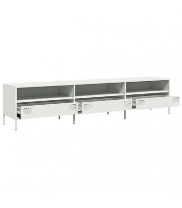 vidaXL TV Cabinet White 202x39x43.5 cm Cold-rolled Steel