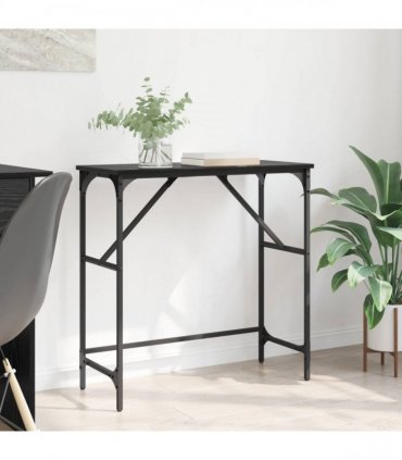 vidaXL Console Table Black Oak 75 x 32 x 75 cm Engineered Wood