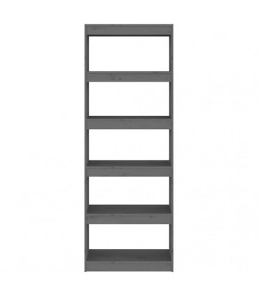 vidaXL Book Cabinet/Room Divider Grey 60x30x167.5 cm Solid Wood Pine
