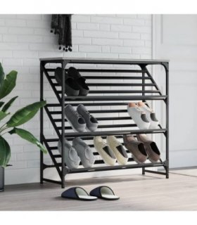 vidaXL Shoe Rack Grey Sonoma 90x30x85 cm Engineered Wood