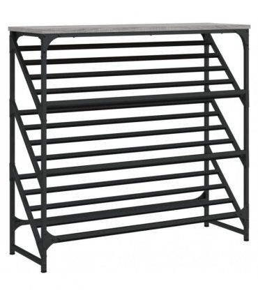 vidaXL Shoe Rack Grey Sonoma 90x30x85 cm Engineered Wood