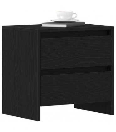 vidaXL Bedside Cabinet with Drawer 2 pcs Black Oak 45 x 34 x 44.5 cm