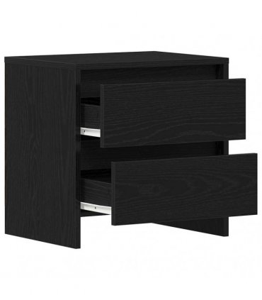 vidaXL Bedside Cabinet with Drawer 2 pcs Black Oak 45 x 34 x 44.5 cm