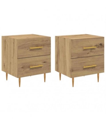 vidaXL Bedside Cabinet with Drawer 2 pcs Artisan Oak 40 x 35 x 47.5 cm