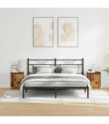 vidaXL Bedside Cabinet 2 pcs Old Wood 39 x 34.5 x 50 cm