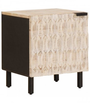 vidaXL Bedside Cabinet 2 pcs White 40 x 33 x 46 cm Solid Mango Wood