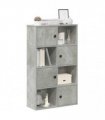 vidaXL Bookcase Concrete Grey 60x24x101.5 cm Engineered Wood