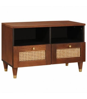 vidaXL TV Cabinet with Drawer Brown 70 x 33.5 x 46 cm Solid Mango Wood