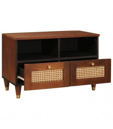 vidaXL TV Cabinet with Drawer Brown 70 x 33.5 x 46 cm Solid Mango Wood